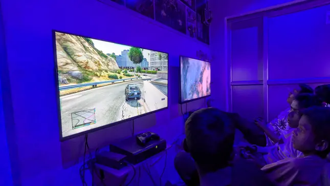 Gaming setup at Gaming Gharana